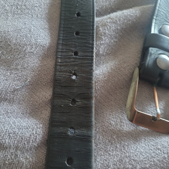 Black Leather Belt Size 32 - Picture 4 of 6